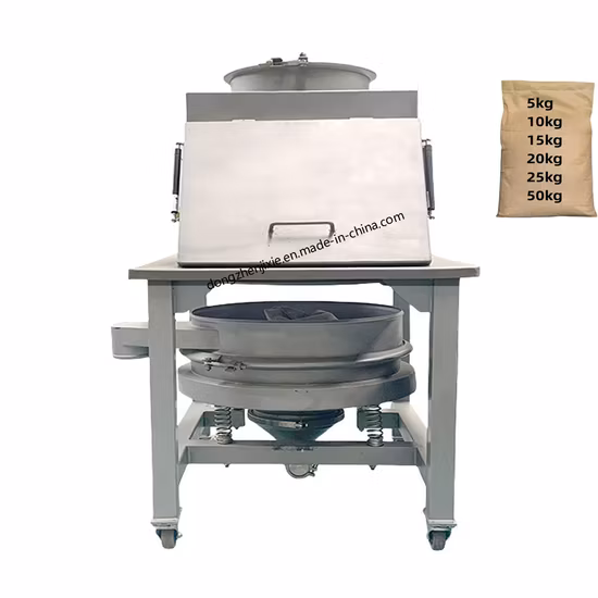 Сброс пыли из мешка с порошком